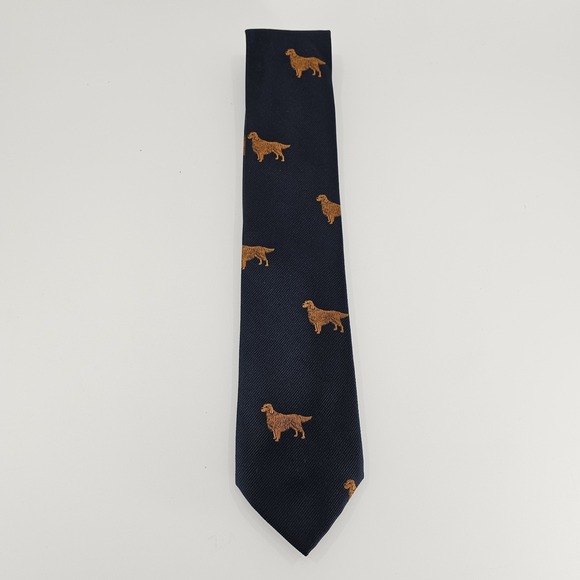 Chippmunk Other - Chippmunk Creations Dog Motif Tie‎ Navy Golden Retriever Made USA Hunting
